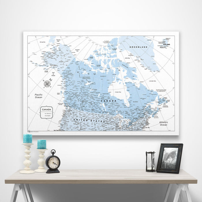 Canada Map Poster - Light Blue Color Splash CM Poster