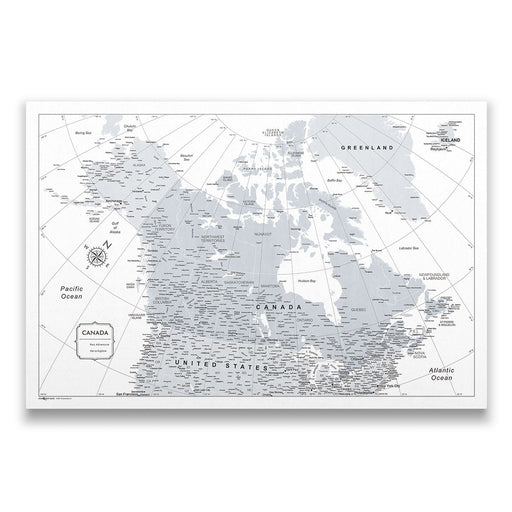 Canada Map Poster - Light Gray Color Splash