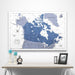 Canada Map Poster - Navy Color Splash CM Poster