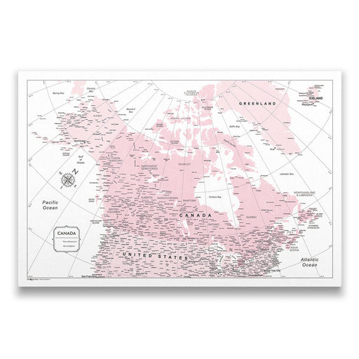 Canada Map Poster - Pink Color Splash