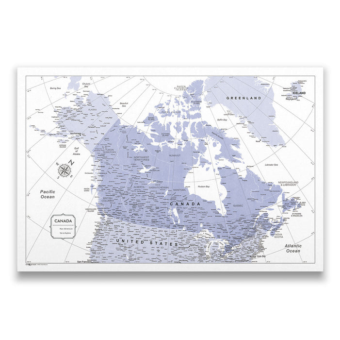Canada Map Poster - Purple Color Splash CM Poster