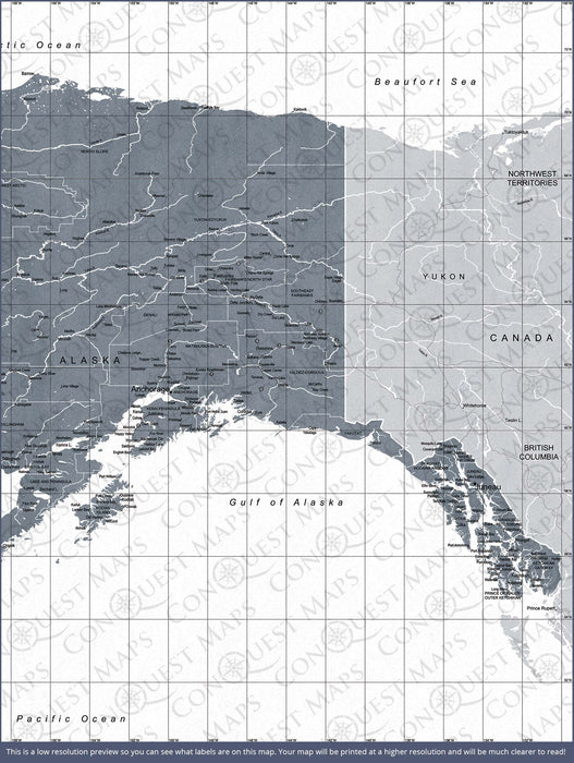 Push Pin Alaska Map (Pin Board) - Dark Gray Color Splash