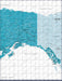 Alaska Map Poster - Teal Color Splash CM Poster