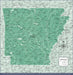 Push Pin Arkansas Map (Pin Board) - Green Color Splash CM Pin Board