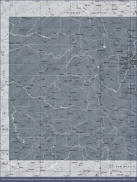 Push Pin Colorado Map (Pin Board) - Dark Gray Color Splash CM Pin Board