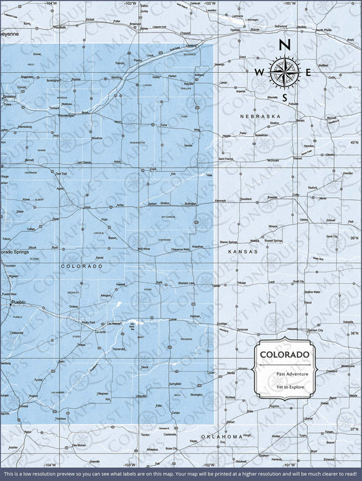 Push Pin Colorado Map (Pin Board) - Light Blue Color Splash CM Pin Board