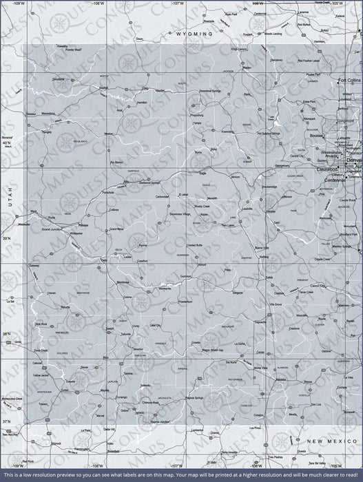 Push Pin Colorado Map (Pin Board) - Light Gray Color Splash CM Pin Board