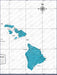 Hawaii Map Poster - Teal Color Splash CM Poster