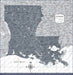 Louisiana Map Poster - Dark Gray Color Splash CM Poster