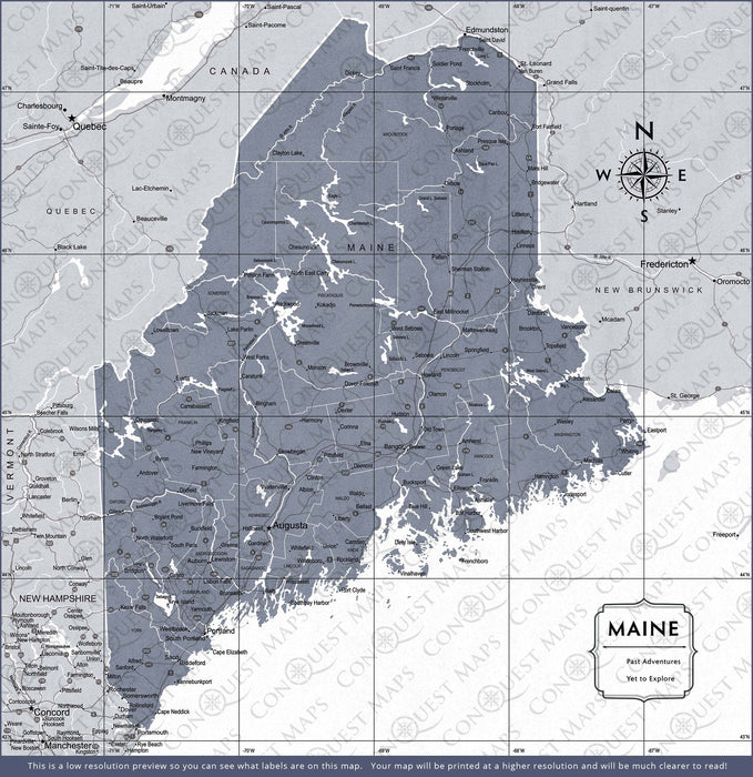 Push Pin Maine Map (Pin Board) - Dark Gray Color Splash CM Pin Board