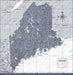 Maine Map Poster - Dark Gray Color Splash CM Poster