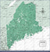 Push Pin Maine Map (Pin Board) - Green Color Splash CM Pin Board