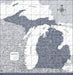 Michigan Map Poster - Dark Gray Color Splash CM Poster