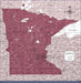 Minnesota Map Poster - Burgundy Color Splash CM Poster
