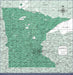 Minnesota Map Poster - Green Color Splash CM Poster