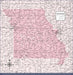 Push Pin Missouri Map (Pin Board) - Pink Color Splash CM Pin Board