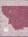 Montana Map Poster - Burgundy Color Splash CM Poster