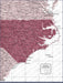 Push Pin North Carolina Map (Pin Board) - Burgundy Color Splash CM Pin Board
