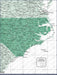 Push Pin North Carolina Map (Pin Board) - Green Color Splash CM Pin Board