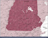 Push Pin New Hampshire Map (Pin Board) - Burgundy Color Splash CM Pin Board