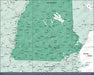 New Hampshire Map Poster - Green Color Splash CM Poster