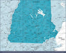 New Hampshire Map Poster - Teal Color Splash CM Poster