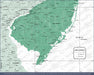 Push Pin New Jersey Map (Pin Board) - Green Color Splash CM Pin Board