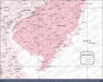 Push Pin New Jersey Map (Pin Board) - Pink Color Splash CM Pin Board