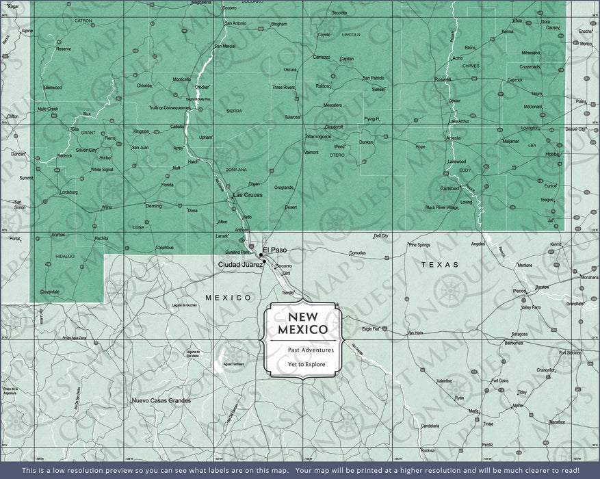 New Mexico Map Poster - Green Color Splash CM Poster