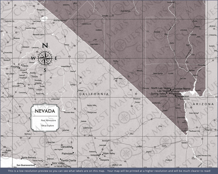 Nevada Map Poster - Dark Brown Color Splash CM Poster