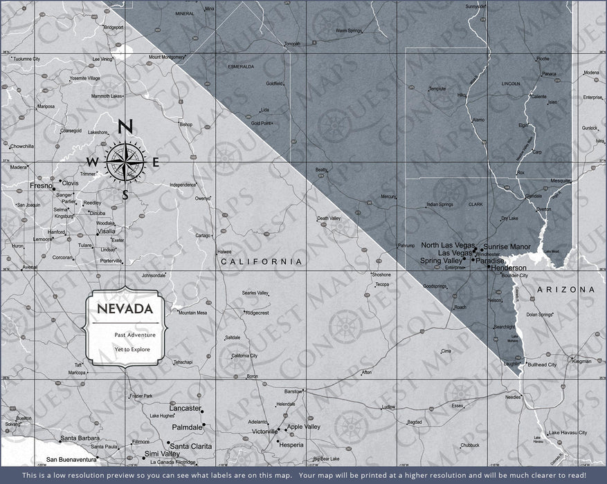 Push Pin Nevada Map (Pin Board) - Dark Gray Color Splash