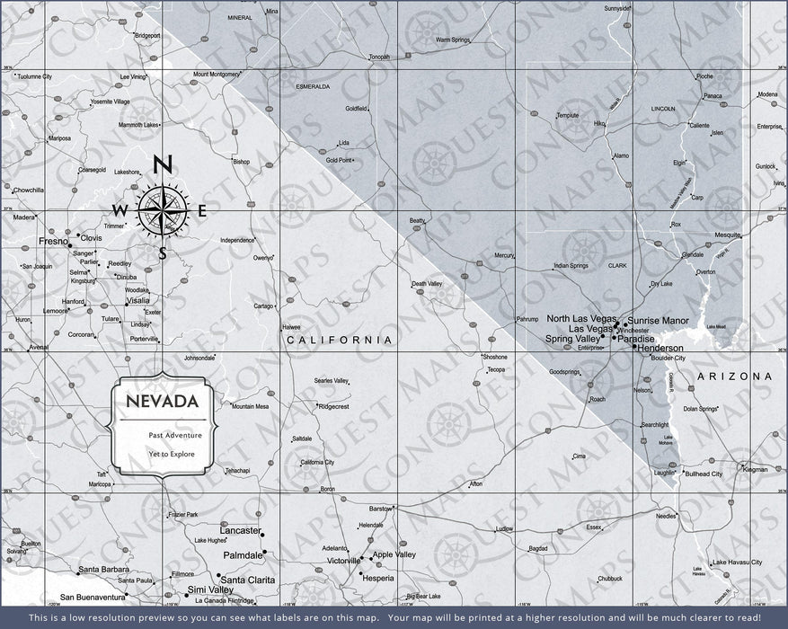 Push Pin Nevada Map (Pin Board) - Light Gray Color Splash CM Pin Board