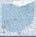 Push Pin Ohio Map (Pin Board) - Light Blue Color Splash CM Pin Board