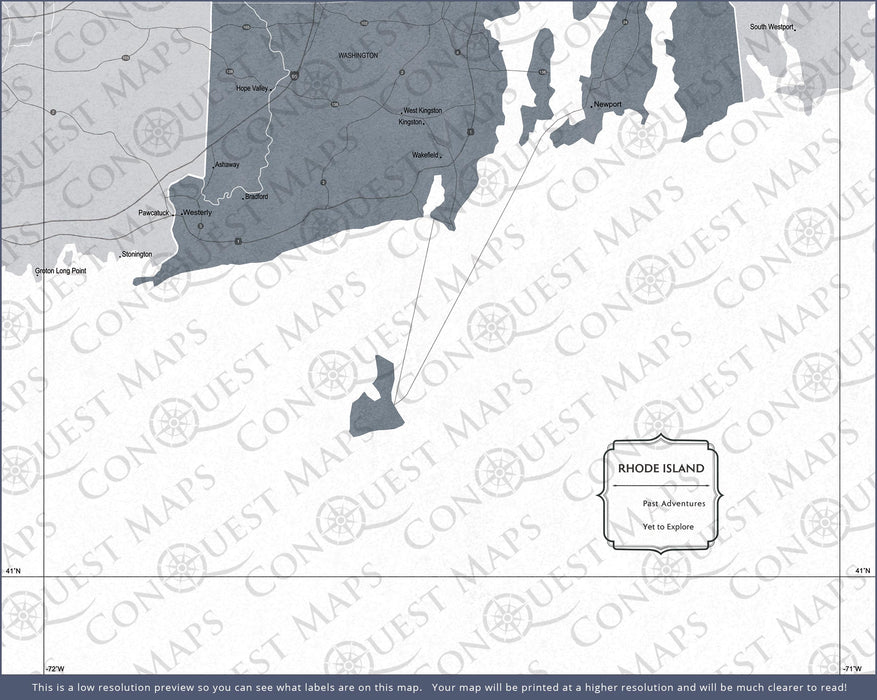 Push Pin Rhode Island Map (Pin Board) - Dark Gray Color Splash CM Pin Board