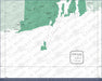 Push Pin Rhode Island Map (Pin Board) - Green Color Splash CM Pin Board