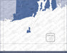 Rhode Island Map Poster - Navy Color Splash CM Poster