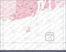 Push Pin Rhode Island Map (Pin Board) - Pink Color Splash CM Pin Board