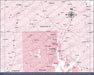 Push Pin Rhode Island Map (Pin Board) - Pink Color Splash CM Pin Board