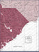 South Carolina Map Poster - Burgundy Color Splash CM Poster