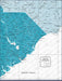 Push Pin South Carolina Map (Pin Board) - Teal Color Splash CM Pin Board