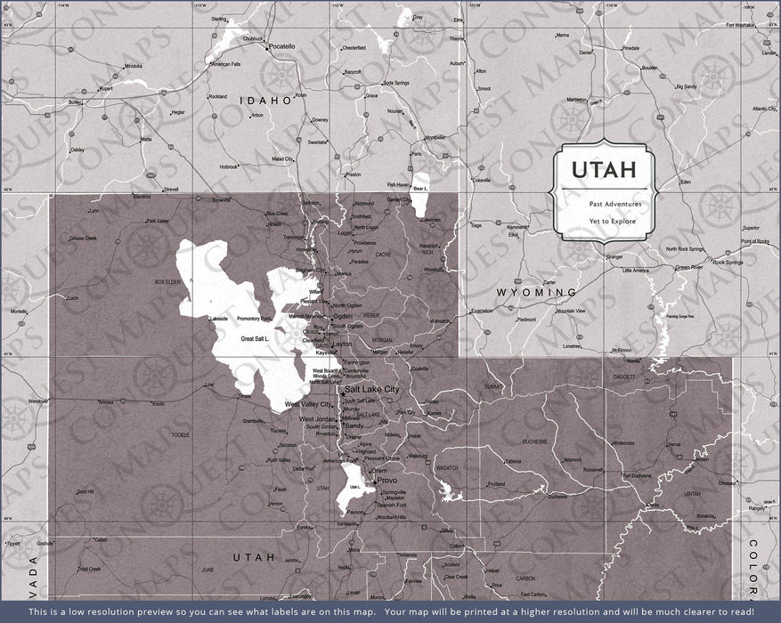 Utah Map Poster - Dark Brown Color Splash CM Poster