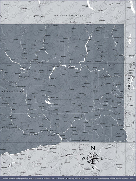 Push Pin Washington Map (Pin Board) - Dark Gray Color Splash CM Pin Board