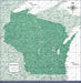 Wisconsin Map Poster - Green Color Splash CM Poster