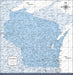Push Pin Wisconsin Map (Pin Board) - Light Blue Color Splash CM Pin Board