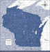 Wisconsin Map Poster - Navy Color Splash CM Poster