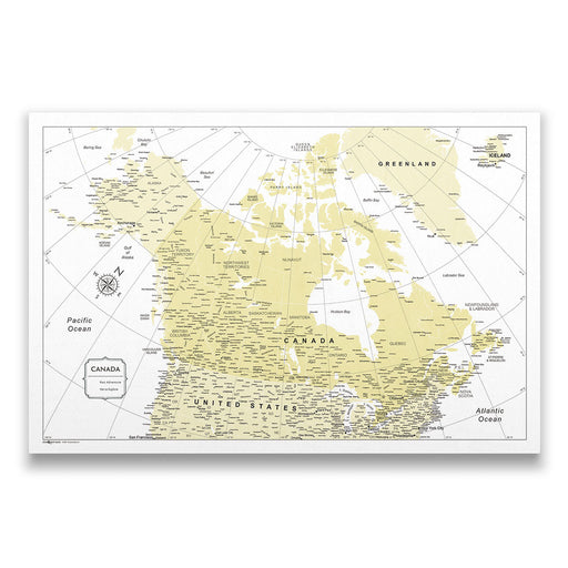Canada Map Poster - Yellow Color Splash