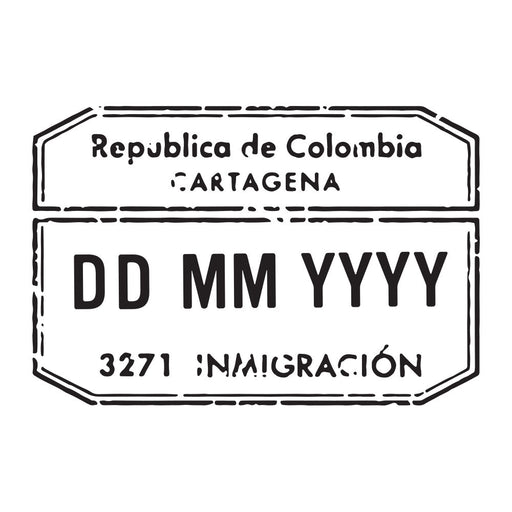 Passport Stamp Decal - Colombia Conquest Maps LLC
