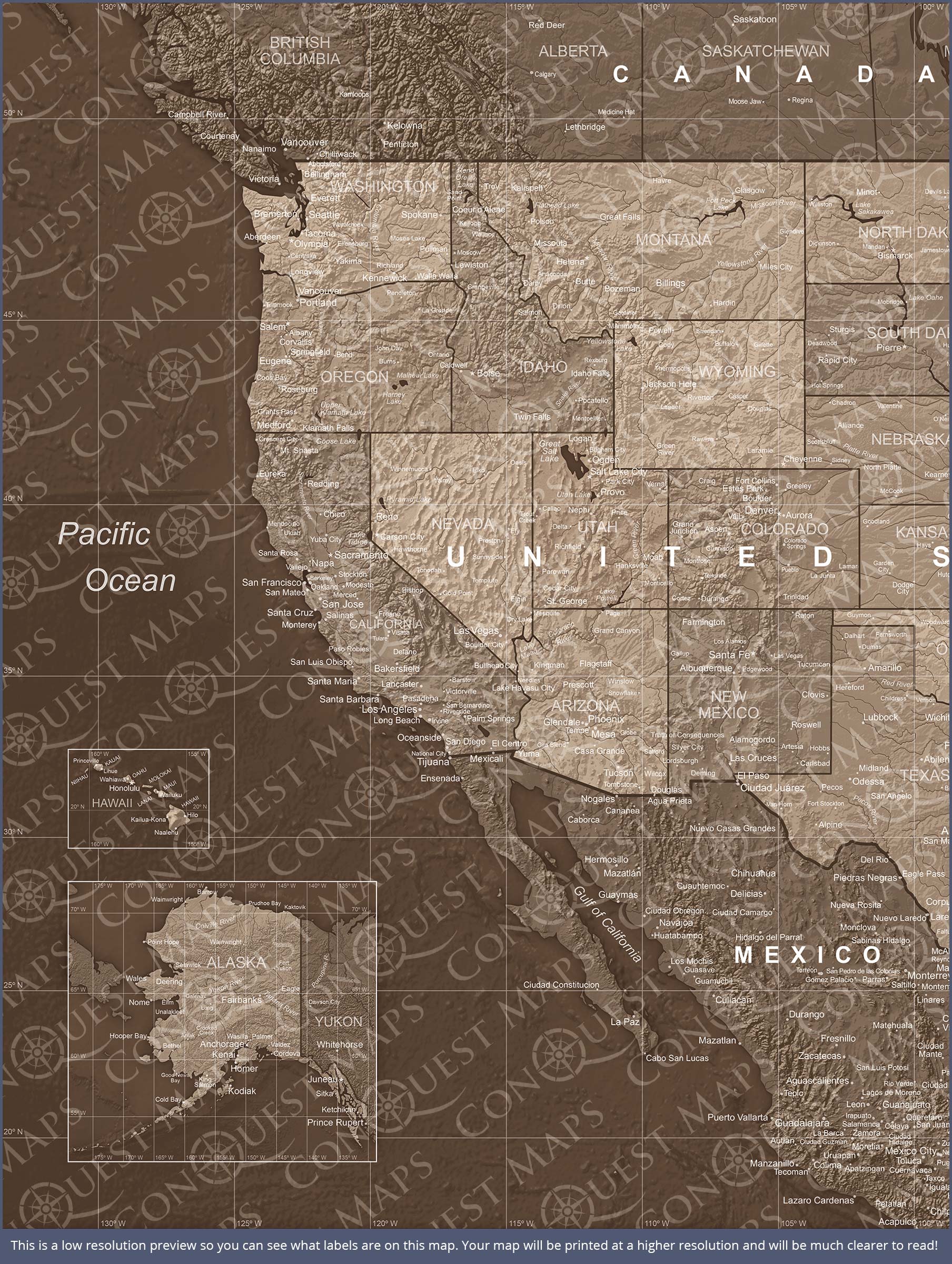 Push Pin USA Map (Pin Board) - Deep Espresso CM Pin Board