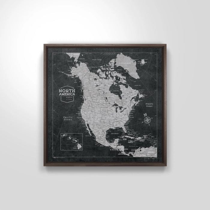Decorative Wood Frame for Push Pin Maps - All Frames Conquest Maps LLC