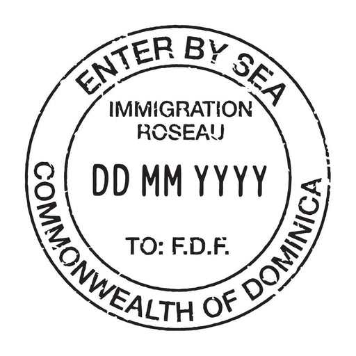 Passport Stamp Decal - Dominica Conquest Maps LLC